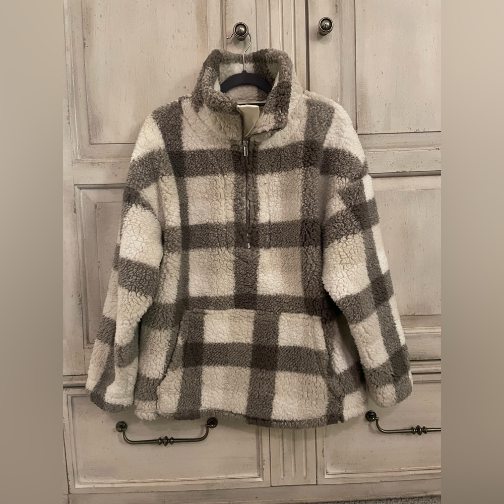 Glyder, Plaid Sherpa Pullover